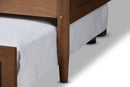 Ansa Walnut Brown Full Size Daybed w/Roll-Out Trundle Bed Baxton