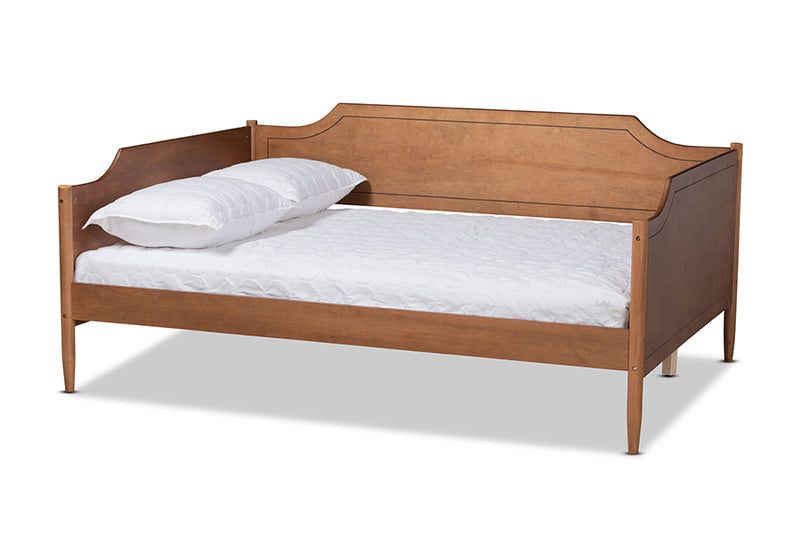 Ansa Classic Traditional Farmhouse Walnut Brown Finished Wood Full Size Daybed