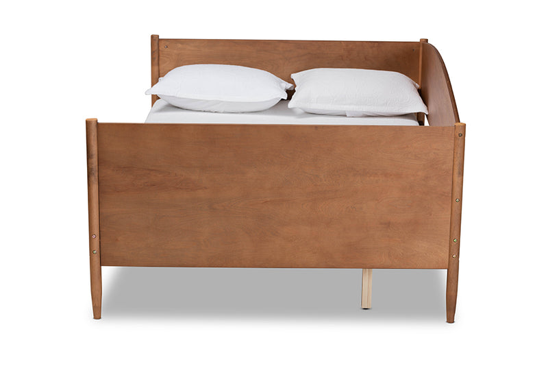 Veruca Mid-Century Modern Ash Walnut Finished Wood Full Size Daybed