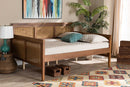 Cambridge Ash Walnut and Synthetic Rattan Full Size Daybed Baxton