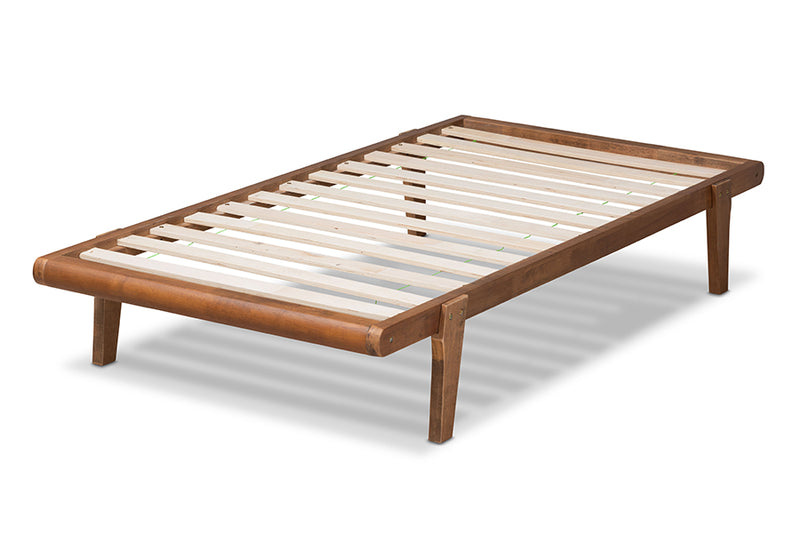 Horace Mid-Century Modern Walnut Brown Finished Wood Twin Size Platform Bed