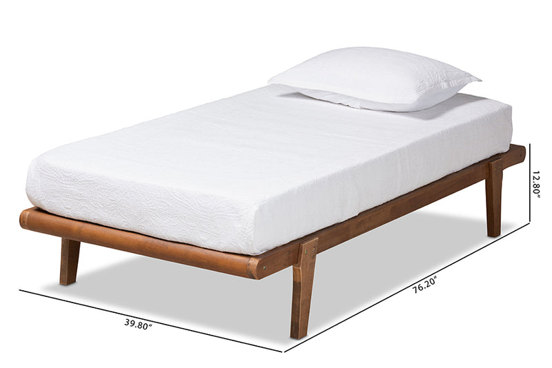 Horace Mid-Century Modern Walnut Brown Finished Wood Twin Size Platform Bed