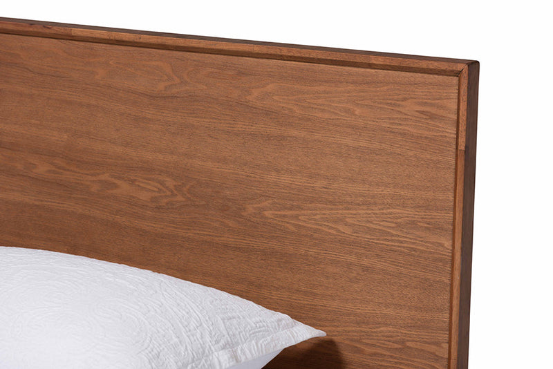 Bistra Walnut Brown and Rattan Twin Size 3-Piece Bedroom Set Baxton