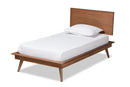 Hillary Walnut Brown Twin Size Platform Bed Baxton