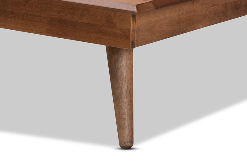 Hillary Walnut Brown Twin Size Platform Bed Baxton