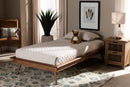 Hillary Walnut Brown Twin Size Platform Bed Baxton
