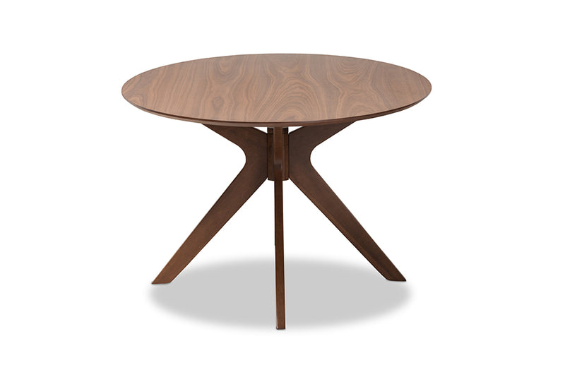 Sunna Mid-Century Modern Walnut Brown Finished Wood 71-Inch Oval Dining Table