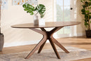 Sunna Walnut Brown 71-Inch Oval Dining Table Baxton