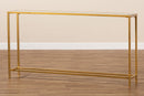 Chavanon Glam Gold Finished Metal and Mirrored Glass Console Table Baxton
