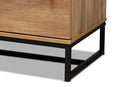 Irene Oak and Black Finished Metal 5-Drawer Bedroom Chest Baxton