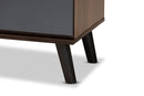 Bailey Two-Tone Walnut and Gray 3-Drawer Bedroom Chest Baxton