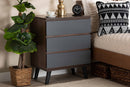 Bailey Two-Tone Walnut and Gray 3-Drawer Bedroom Chest Baxton