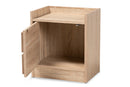Lesia Oak 1-Door Nightstand Baxton