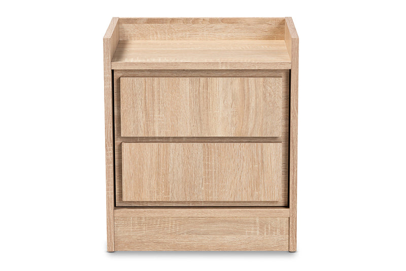 Lesia Modern and Contemporary Oak Finished Wood 1-Door Nightstand