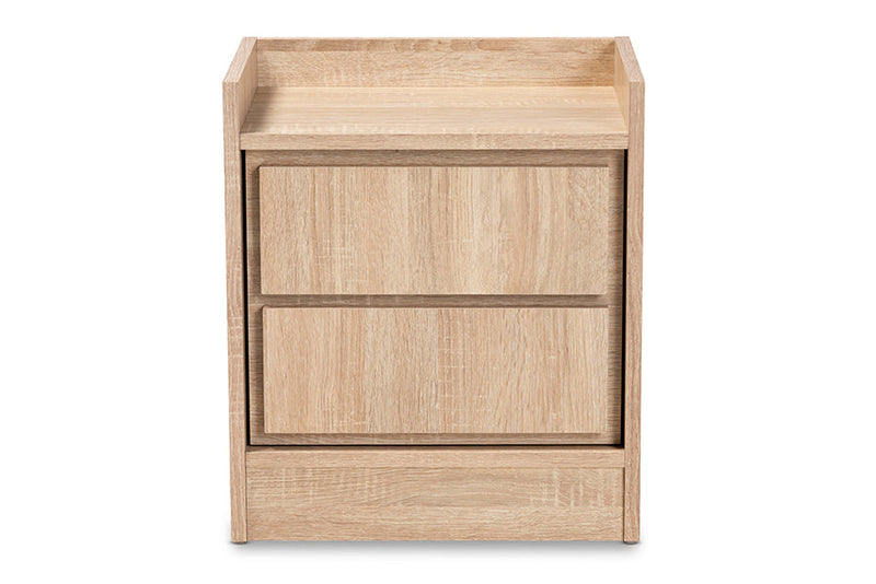 Lesia Oak 1-Door Nightstand Baxton