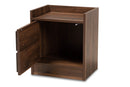 Lesia Walnut Brown 1-Door Nightstand Baxton