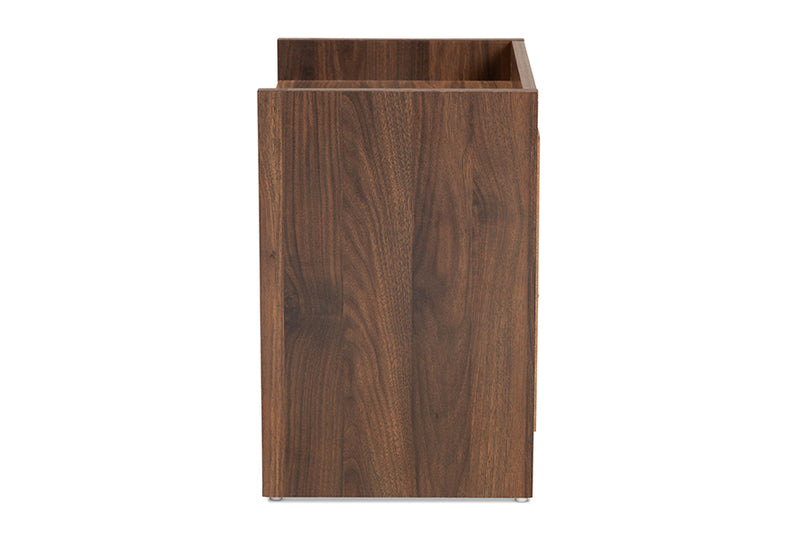 Lesia Modern and Contemporary Walnut Brown Finished Wood 1-Door Nightstand