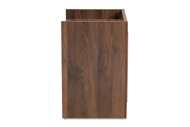 Lesia Walnut Brown 1-Door Nightstand Baxton
