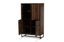 Elodia Walnut Brown and Black Multipurpose Storage Cabinet Baxton