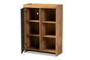 Vander Two-Tone Gray and Oak Brown Shoe Cabinet Baxton