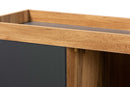 Vander Two-Tone Gray and Oak Brown Shoe Cabinet Baxton