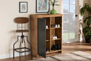 Vander Two-Tone Gray and Oak Brown Shoe Cabinet Baxton