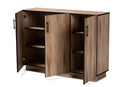 Danna Natural Oak 3-Door Dining Room Sideboard Buffet Baxton