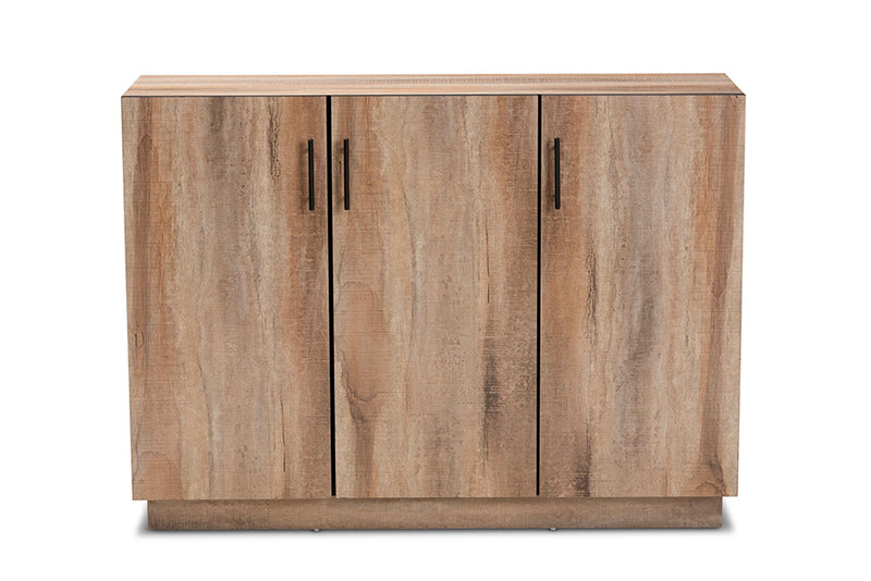 Danna Modern and Contemporary Natural Oak Finished Wood 3-Door Dining Room Sideboard Buffet