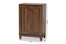 Raheem Walnut Brown 2-Door Shoe Storage Cabinet Baxton