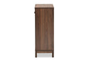 Raheem Walnut Brown 2-Door Shoe Storage Cabinet Baxton
