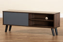 Angie Two-Tone Walnut Brown and Gray TV Stand Baxton