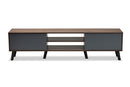 Mallison Multi-Tone Gray and Walnut Brown TV Stand Baxton