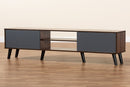 Mallison Multi-Tone Gray and Walnut Brown TV Stand Baxton