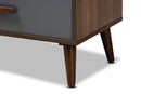 Riko Two-Tone Gray and Walnut Brown 1-Drawer TV Stand Baxton