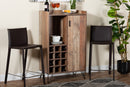 Karina Rustic Brown and Black Metal Wine Storage Cabinet Baxton