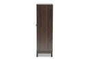 Aldon Dark Brown 1-Drawer Wine Storage Cabinet Baxton