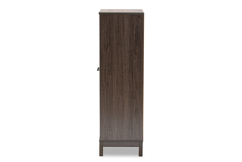 Aldon Modern and Contemporary Dark Brown Finished Wood 1-Drawer Wine Storage Cabinet