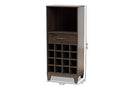 Aldon Dark Brown 1-Drawer Wine Storage Cabinet Baxton
