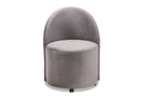 Olinda Gray Velvet Fabric Upholstered Rolling Accent Chair Baxton