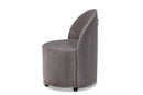 Olinda Gray Velvet Fabric Upholstered Rolling Accent Chair Baxton