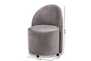 Olinda Gray Velvet Fabric Upholstered Rolling Accent Chair Baxton