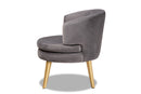 Wheatley Gray Velvet Fabric Upholstered and Gold Accent Chair Baxton