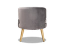 Wheatley Gray Velvet Fabric Upholstered and Gold Accent Chair Baxton