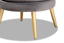 Wheatley Gray Velvet Fabric Upholstered and Gold Accent Chair Baxton
