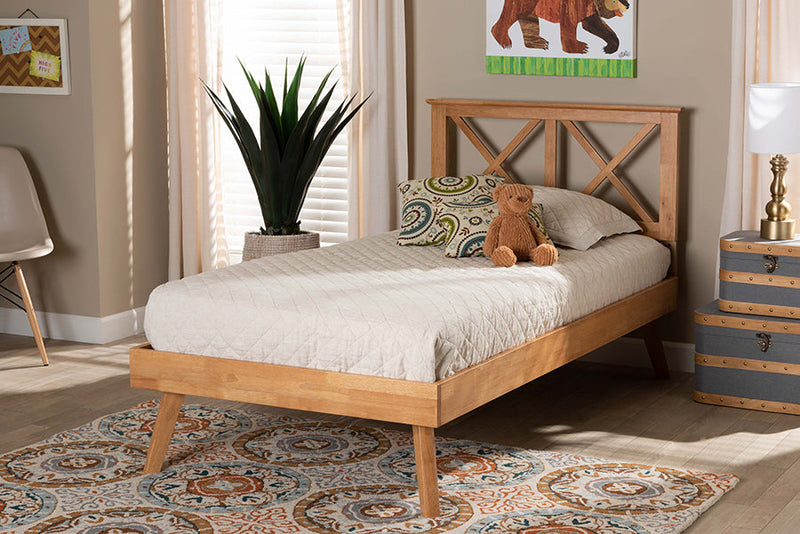 Kasia Brown Twin Size Platform Bed Baxton