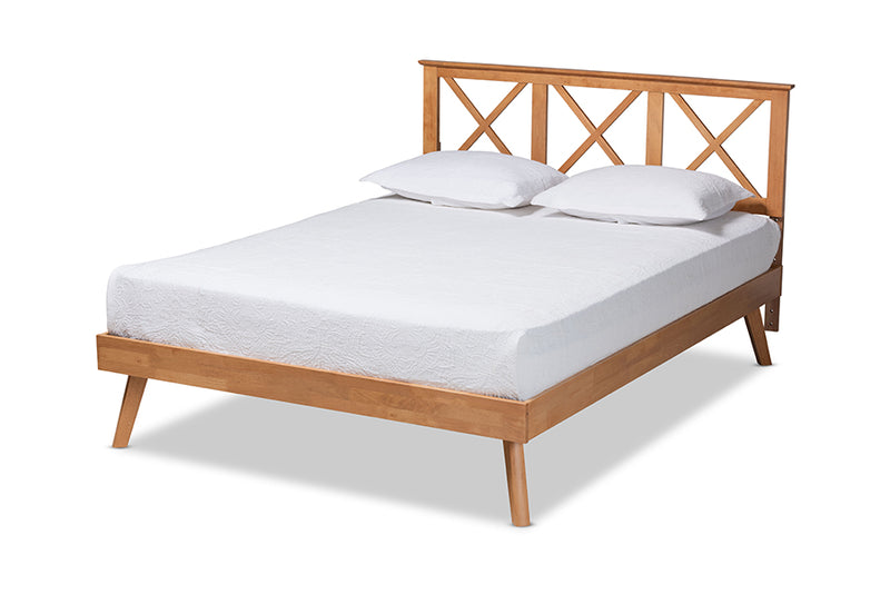 Kasia Modern and Contemporary Brown Finished Wood Full Size Platform Bed