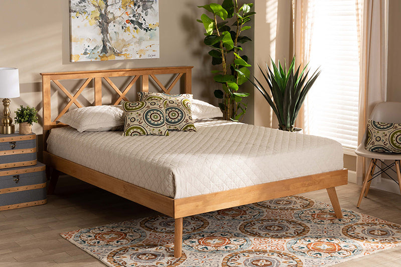 Kasia Brown Queen Size Platform Bed Baxton