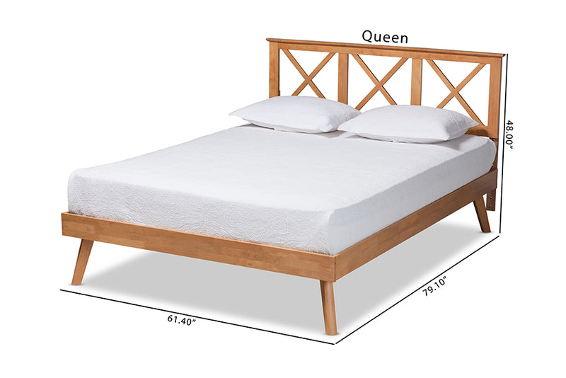 Kasia Modern and Contemporary Brown Finished Wood Full Size Platform Bed