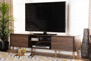 Liam Walnut Brown and Gold TV Stand Baxton