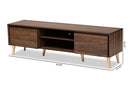 Liam Walnut Brown and Gold TV Stand Baxton